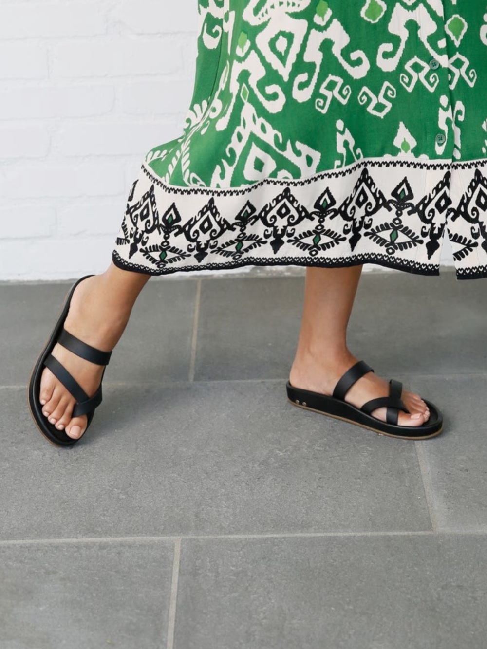 beek Black Double-Strap Slide Sandals